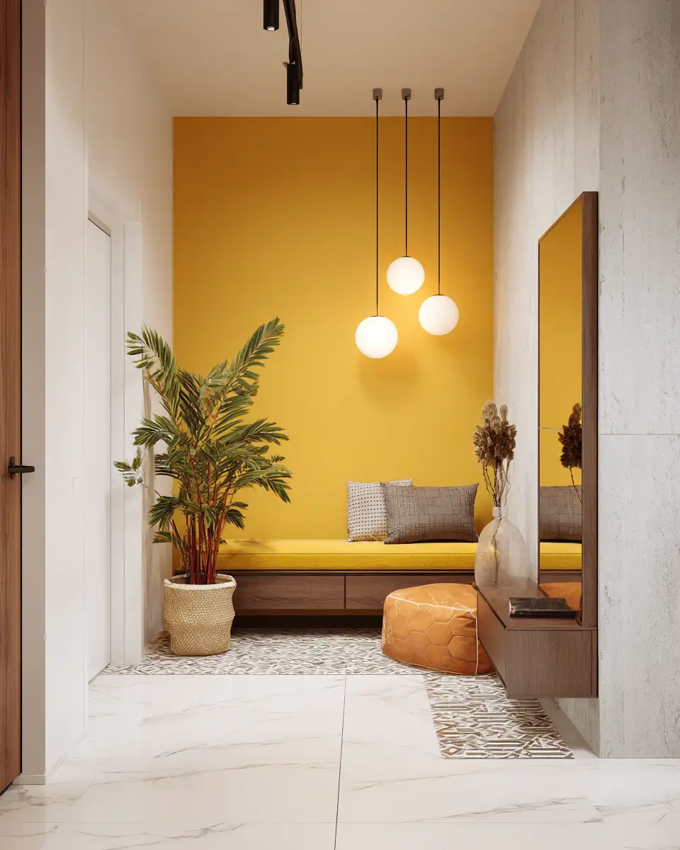 Mustard Yellow Minimalist Entryway Decor Ideas
