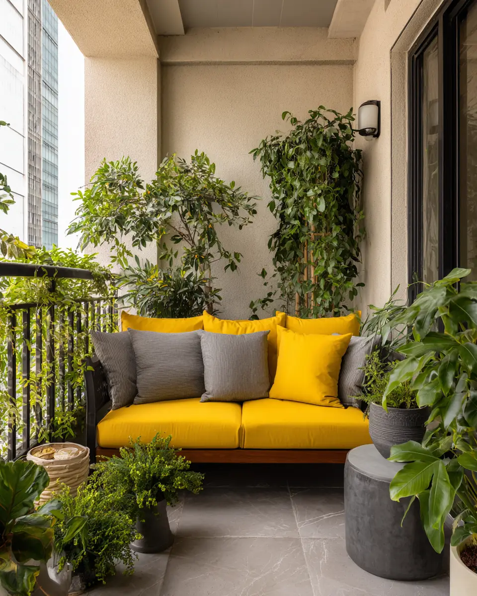 Mustard Yellow Modern Balcony Decor Ideas