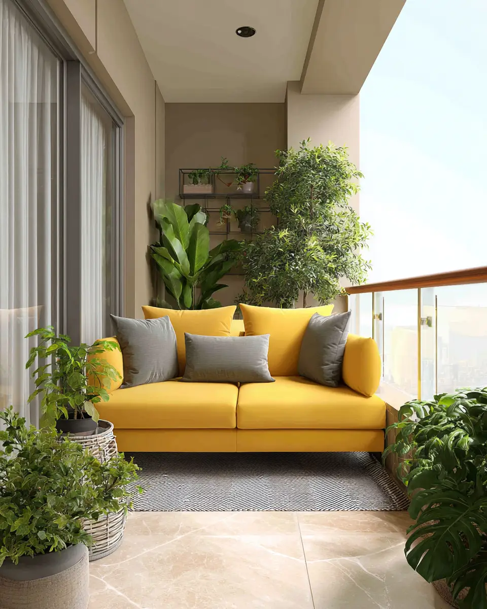 Mustard Yellow Modern Balcony Decor Ideas