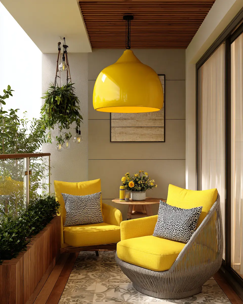 Mustard Yellow Modern Balcony Decor Ideas