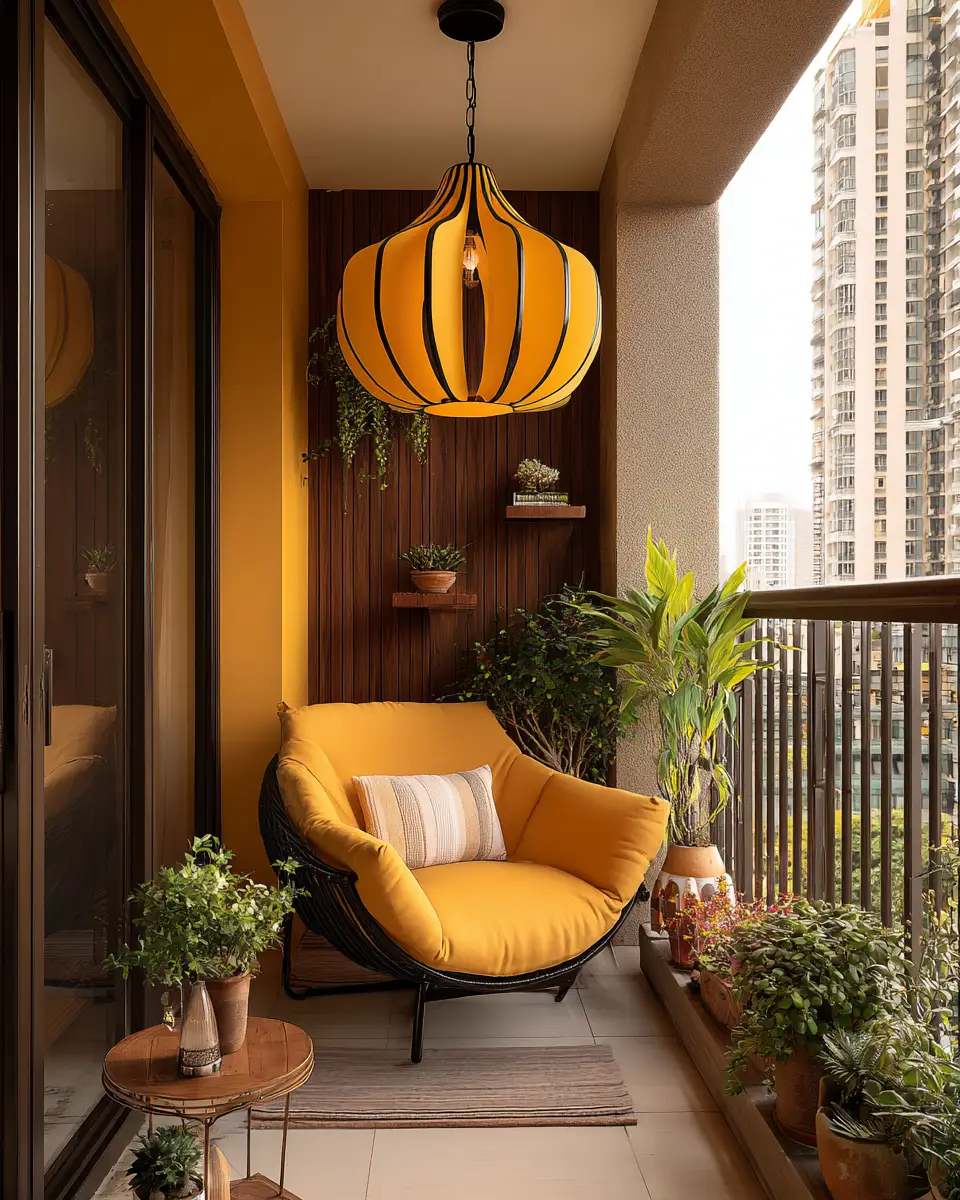 Mustard Yellow Modern Balcony Decor Ideas