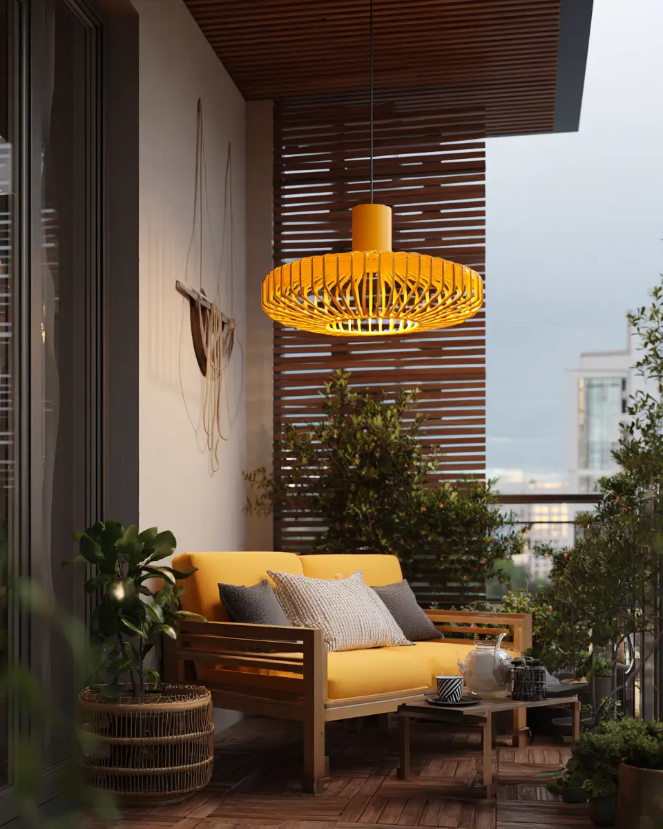 Mustard Yellow Modern Balcony Decor Ideas
