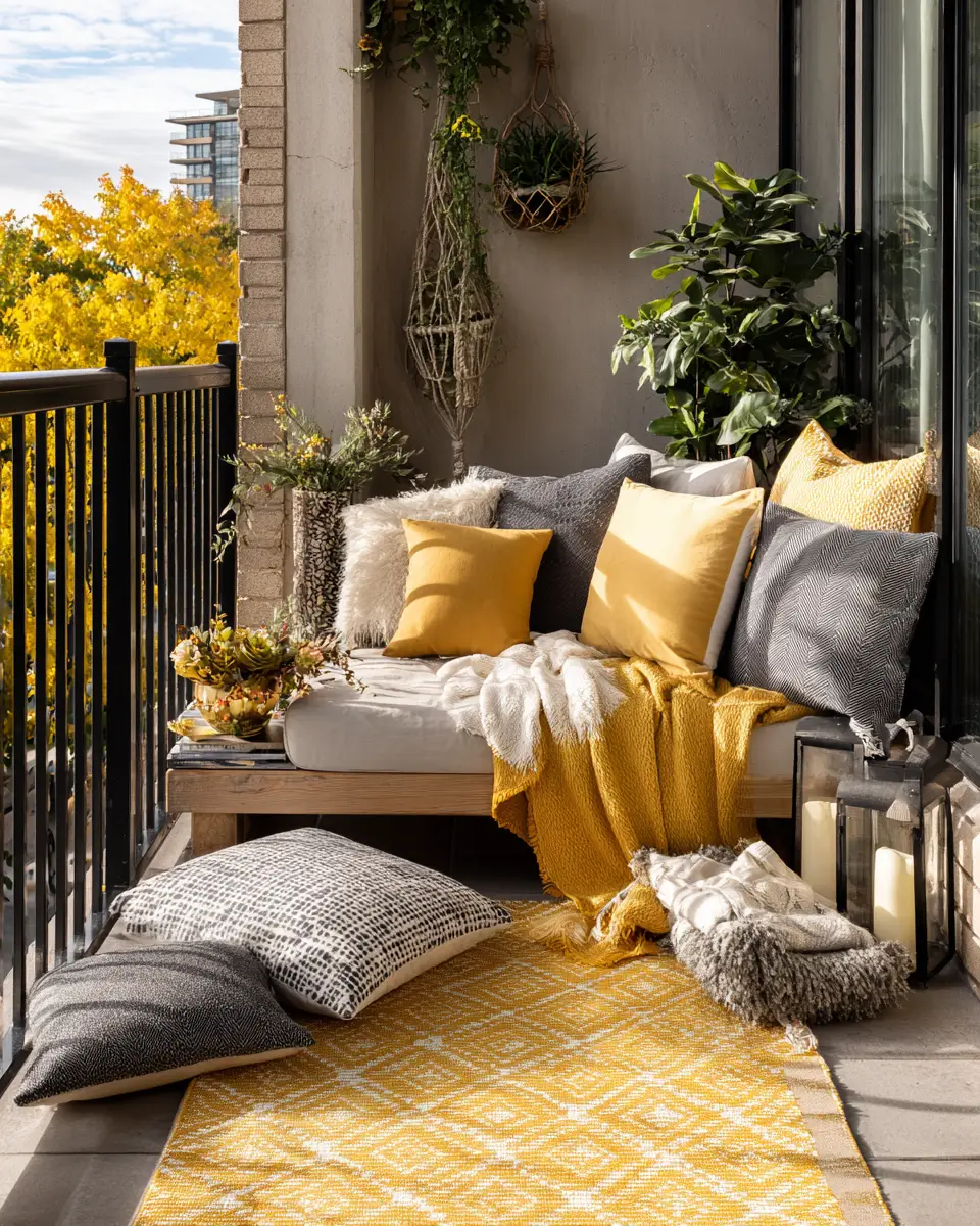 Mustard Yellow Modern Balcony Decor Ideas