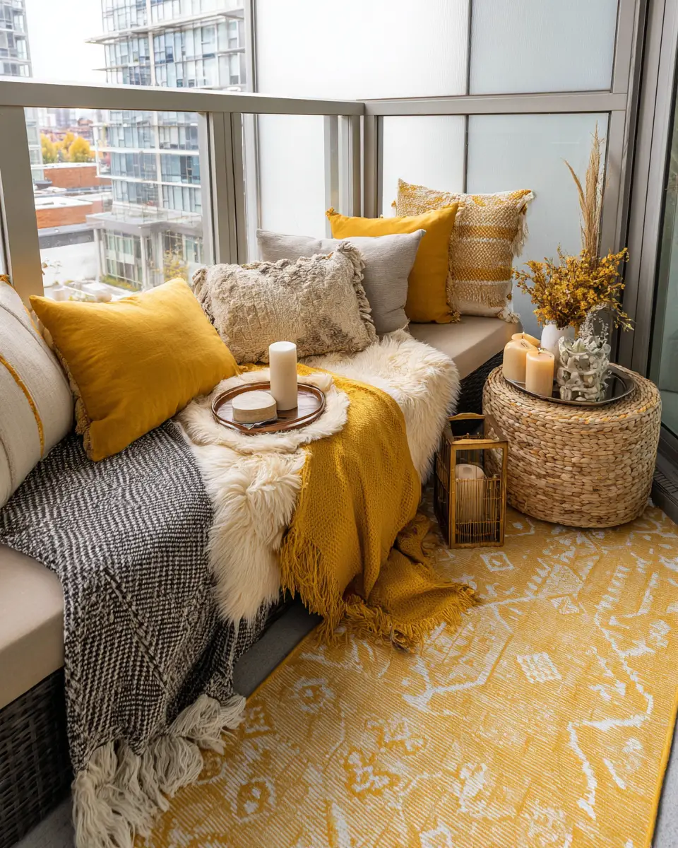Mustard Yellow Modern Balcony Decor Ideas