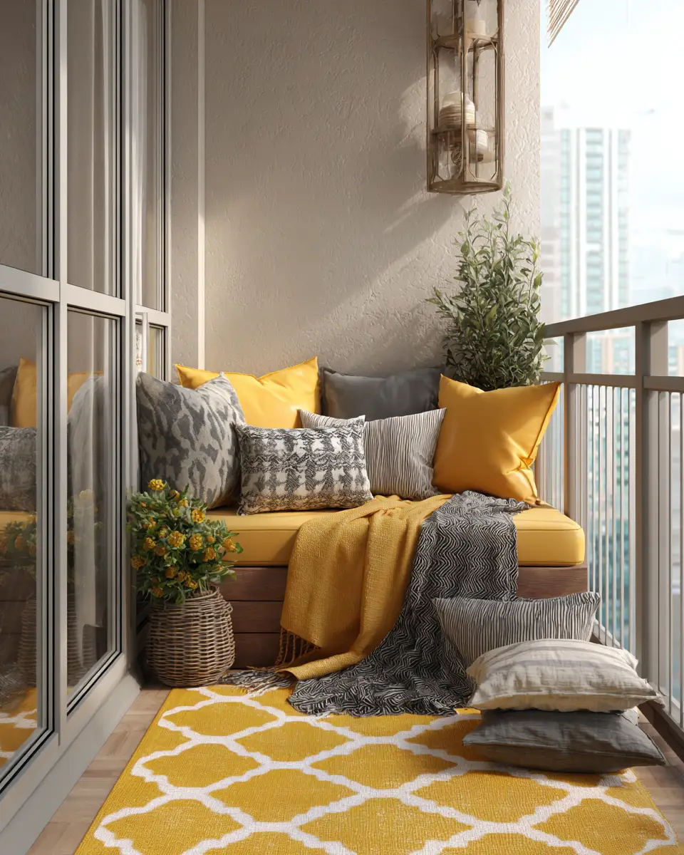Mustard Yellow Modern Balcony Decor Ideas