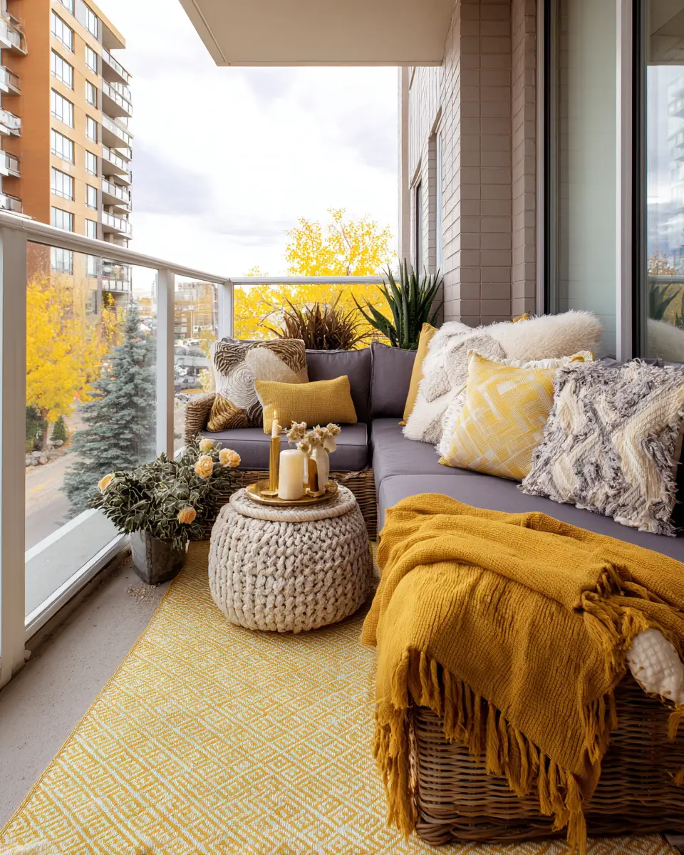 Mustard Yellow Modern Balcony Decor Ideas