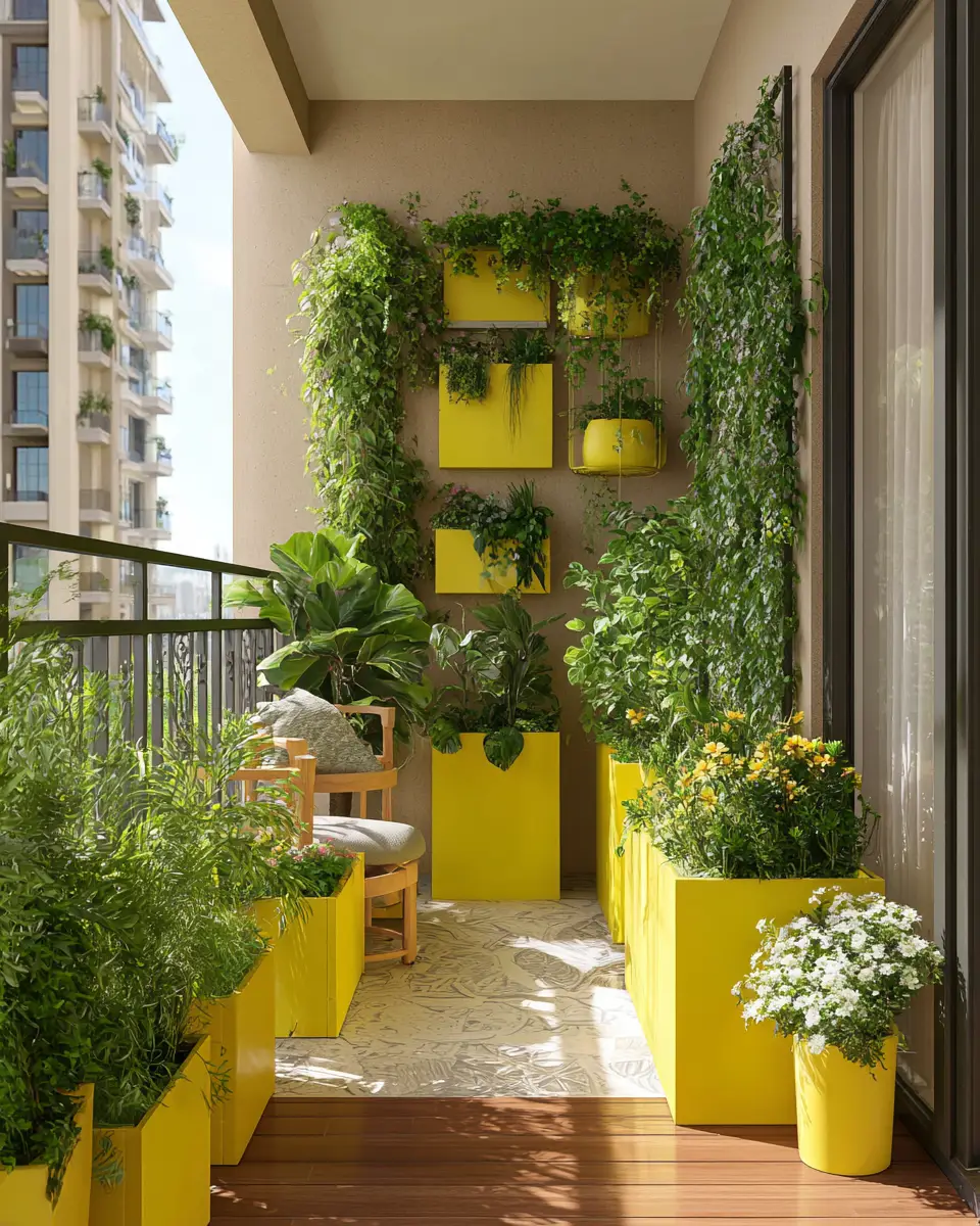 Mustard Yellow Modern Balcony Decor Ideas