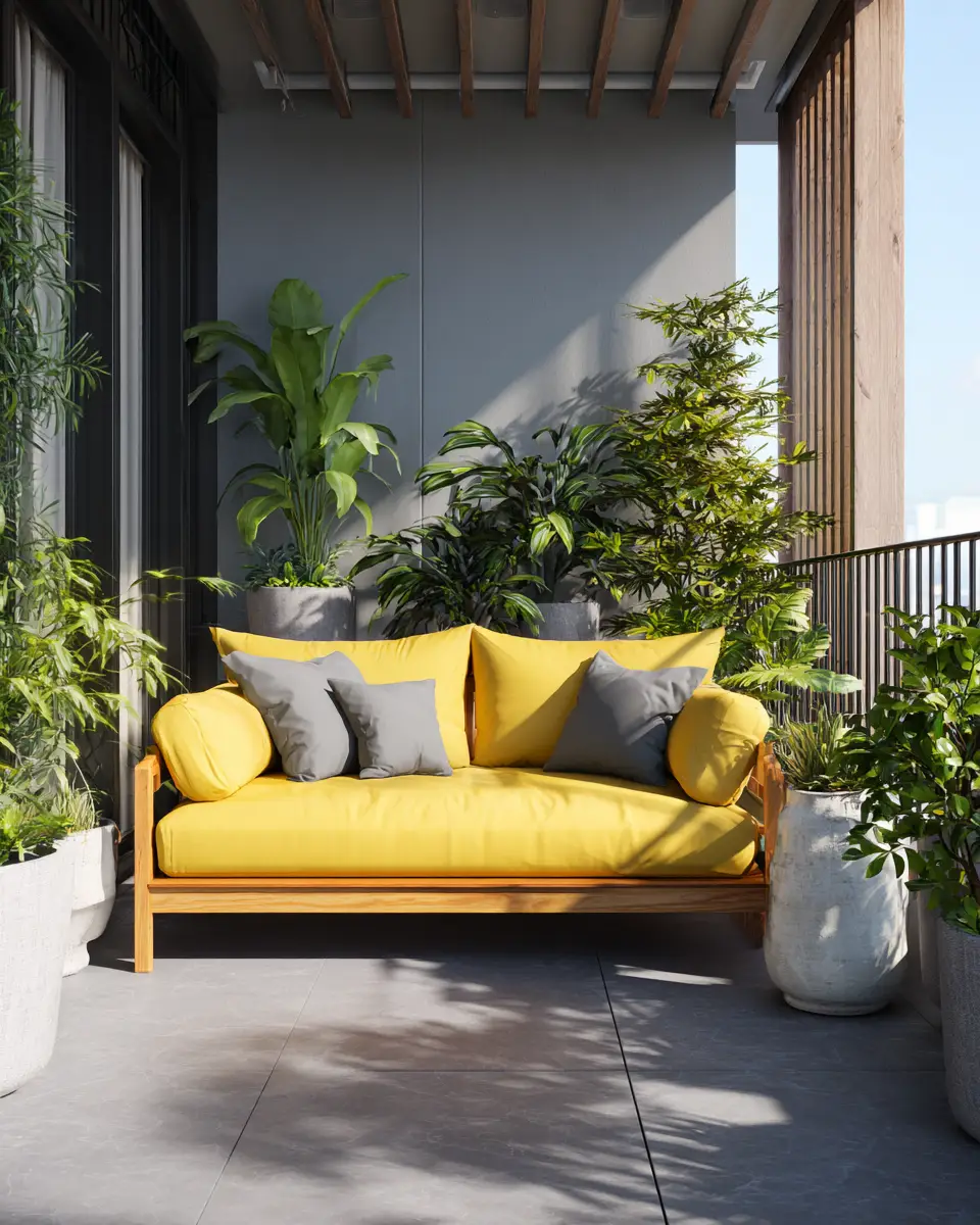 Mustard Yellow Modern Balcony Decor Ideas