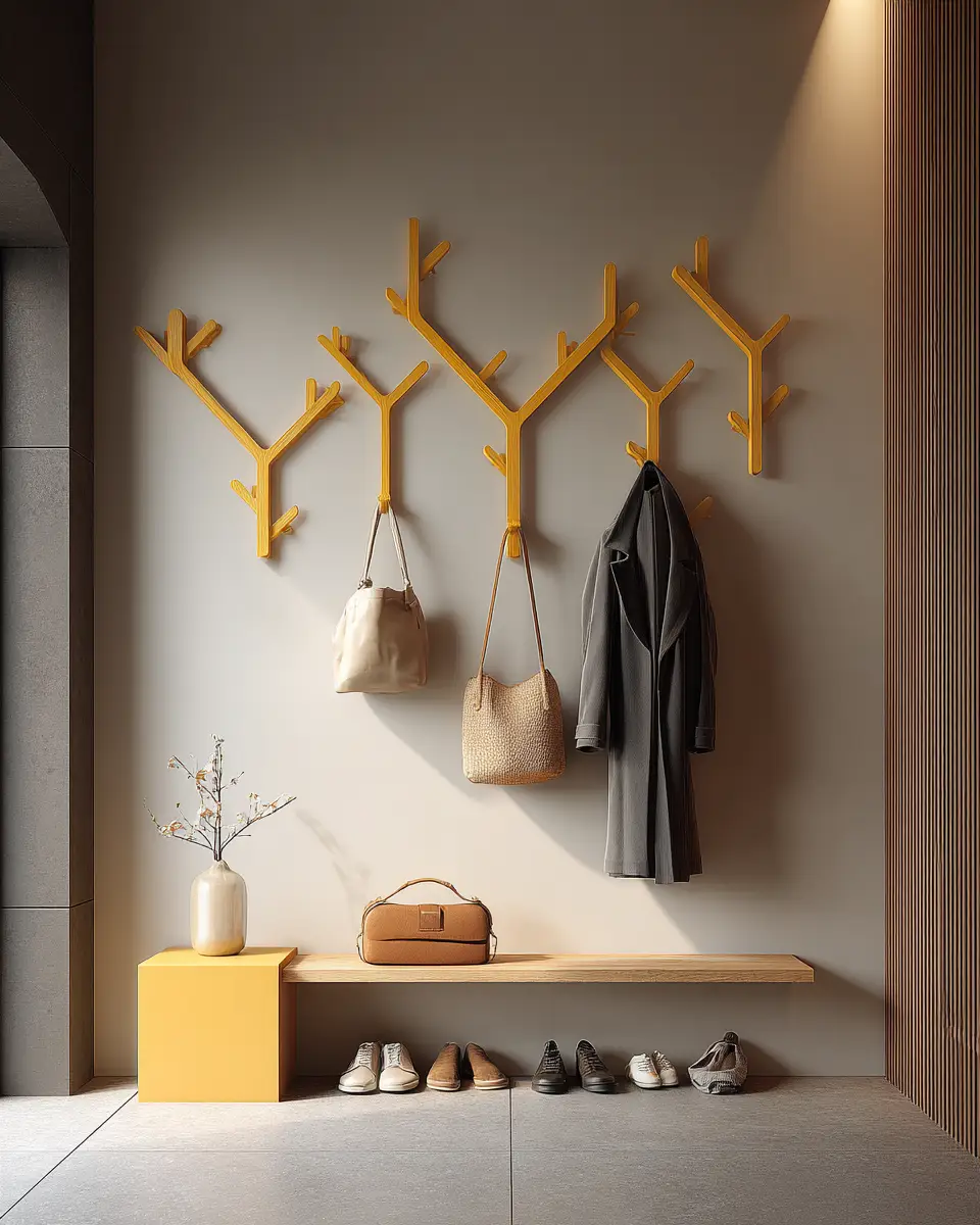 Mustard Yellow Modern Entryway Decor Ideas