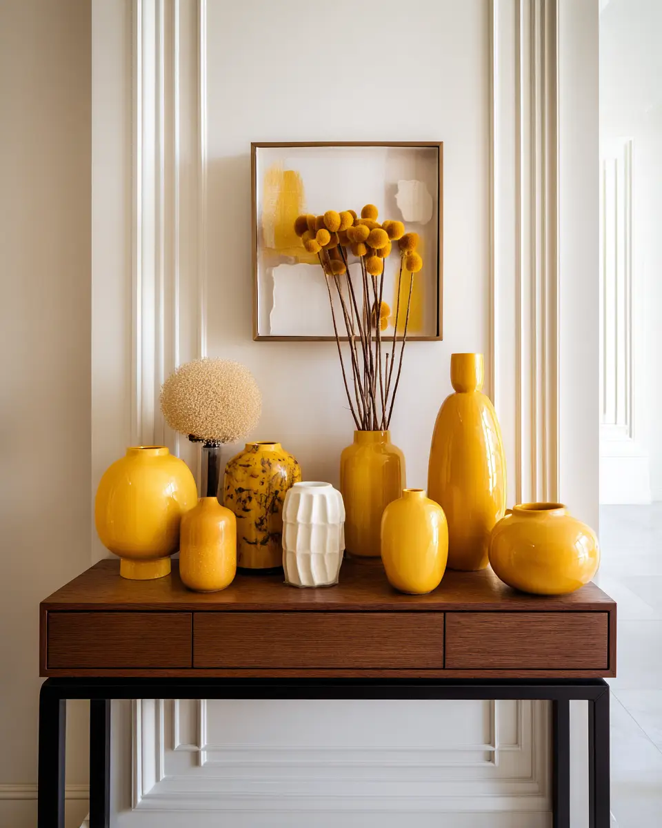 Mustard Yellow Modern Entryway Decor Ideas