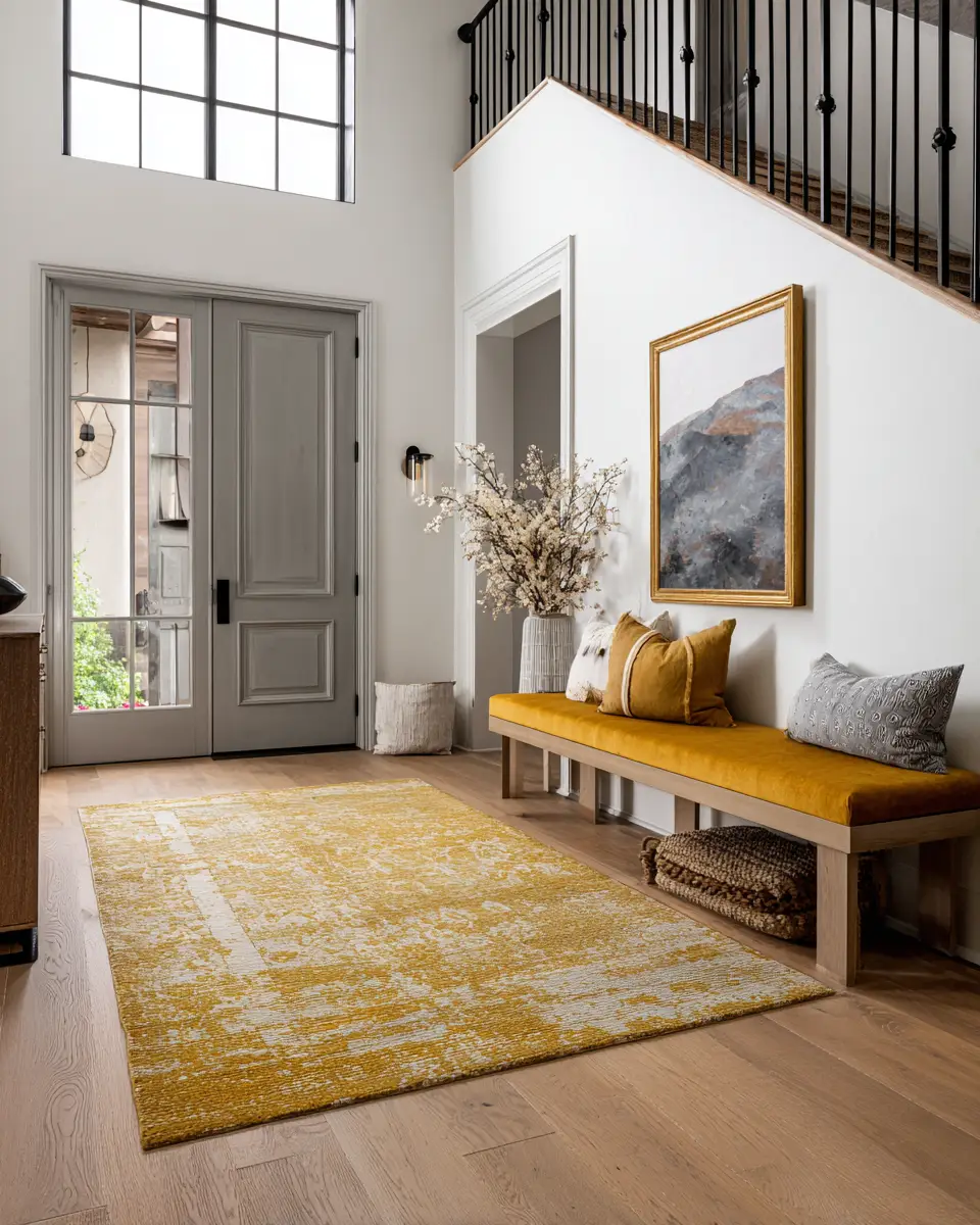 Mustard Yellow Modern Entryway Decor Ideas