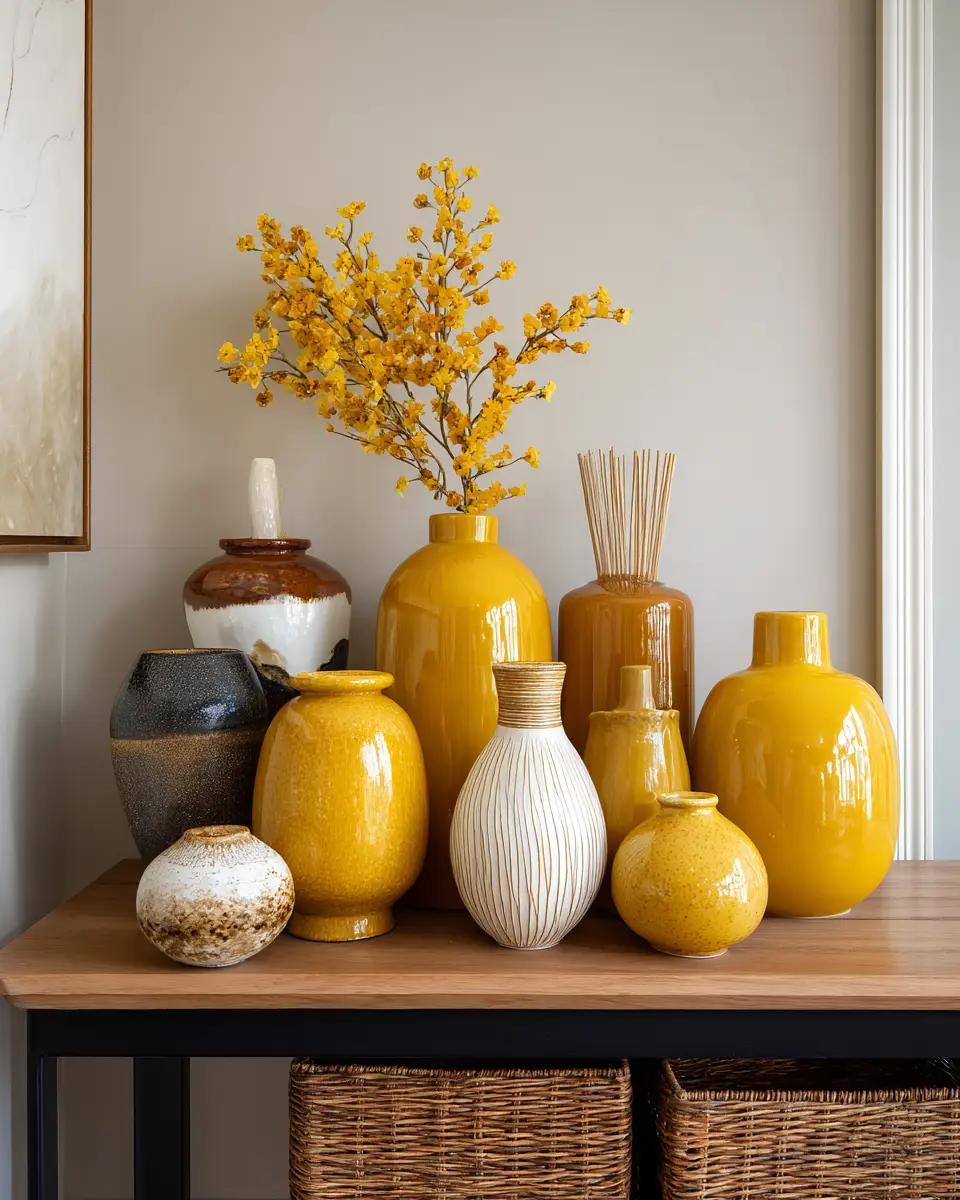 Mustard Yellow Modern Entryway Decor Ideas