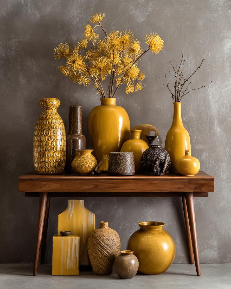 Mustard Yellow Modern Entryway Decor Ideas