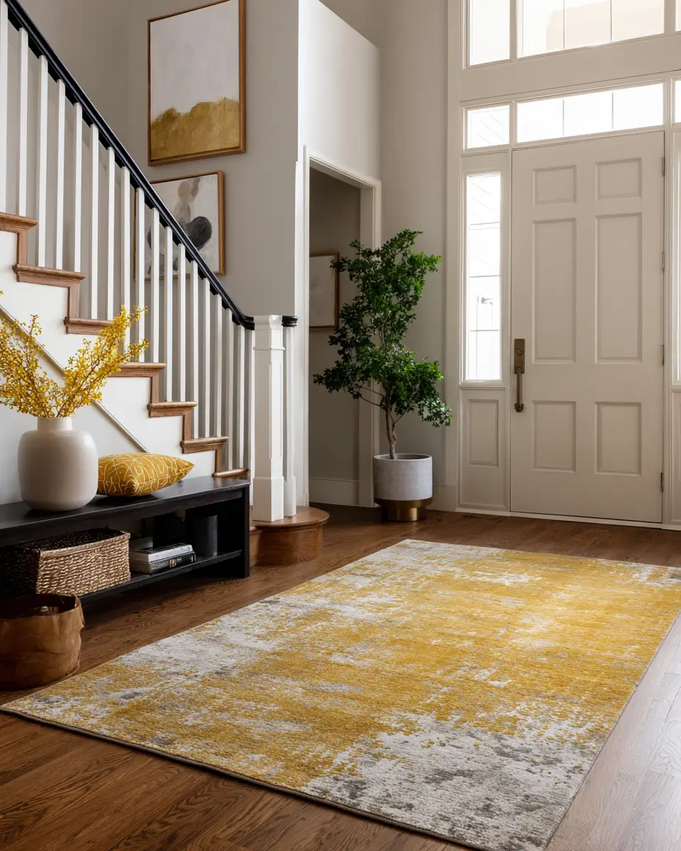 Mustard Yellow Modern Entryway Decor Ideas