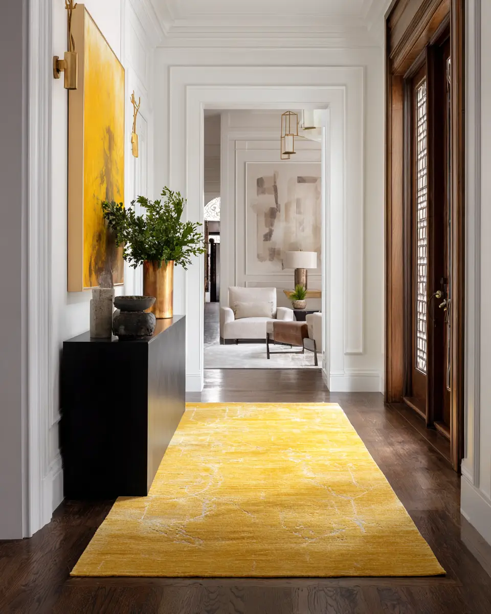 Mustard Yellow Modern Entryway Decor Ideas