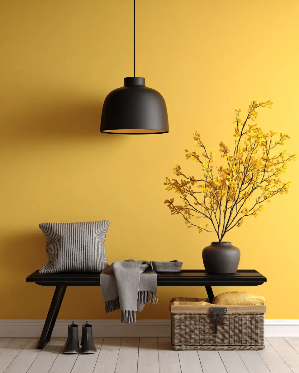 Mustard Yellow Modern Entryway Decor Ideas