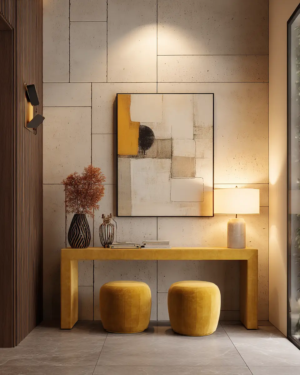 Mustard Yellow Modern Entryway Decor Ideas