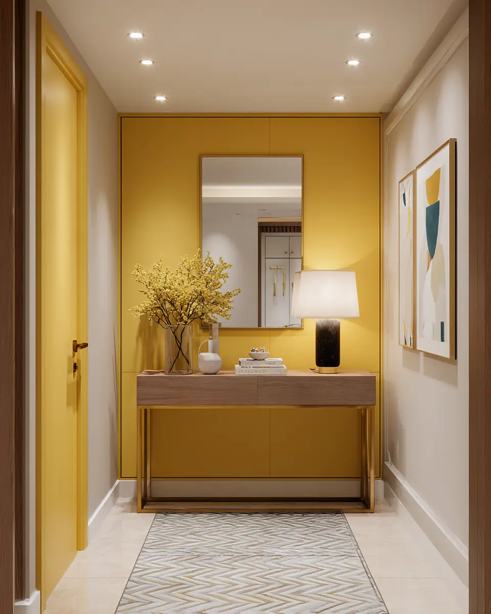 Mustard Yellow Modern Entryway Decor Ideas