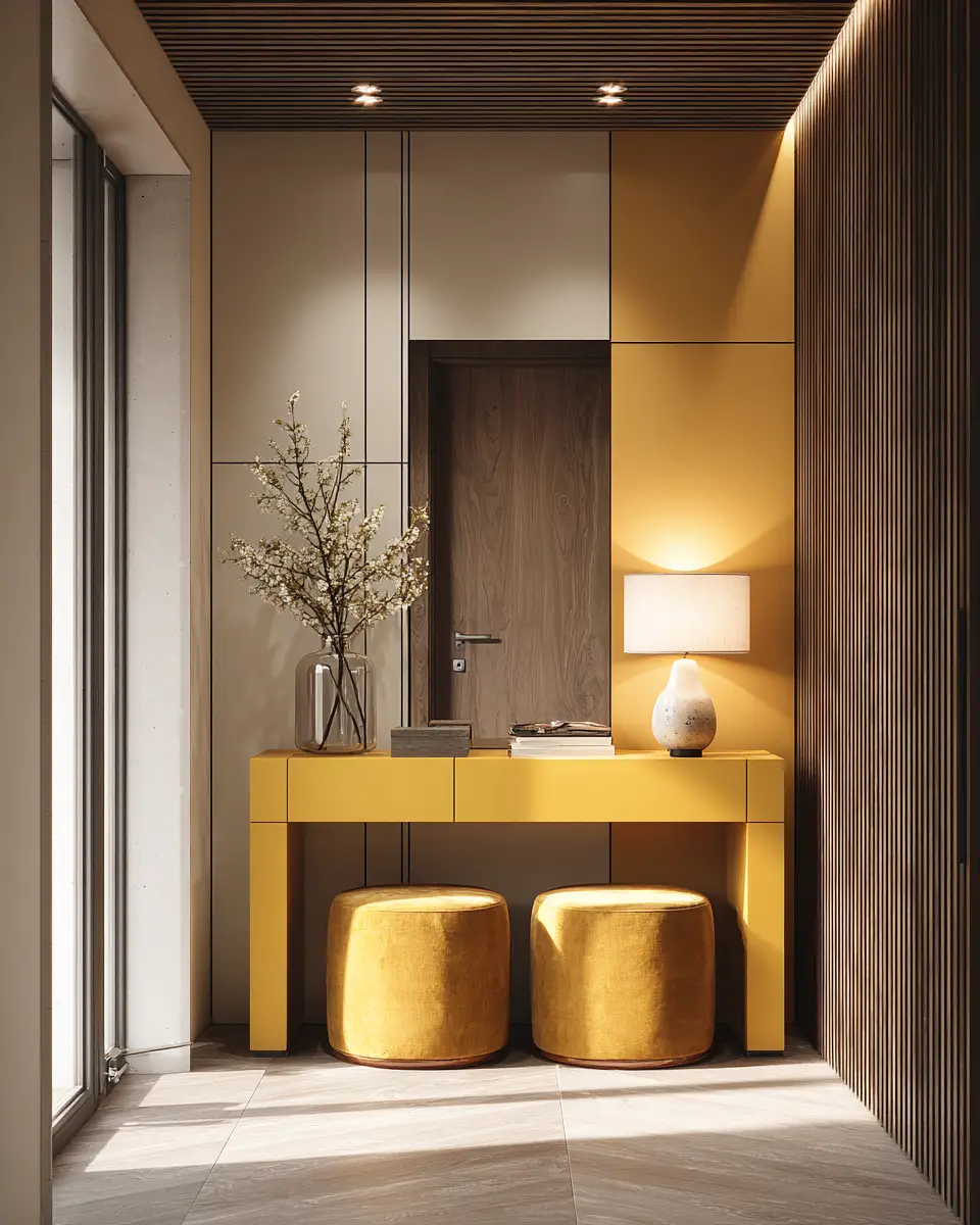 Mustard Yellow Modern Entryway Decor Ideas