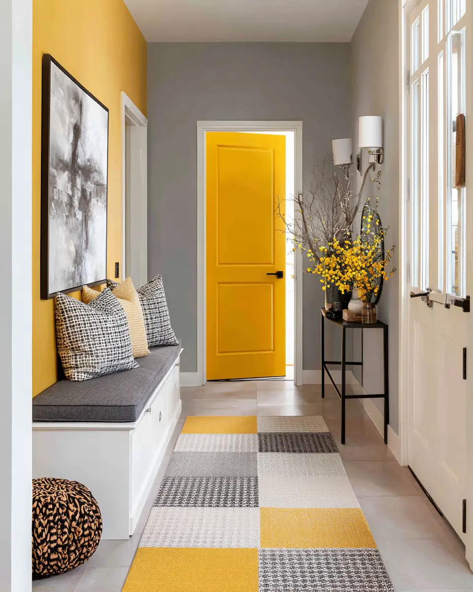 Mustard Yellow Modern Entryway Decor Ideas