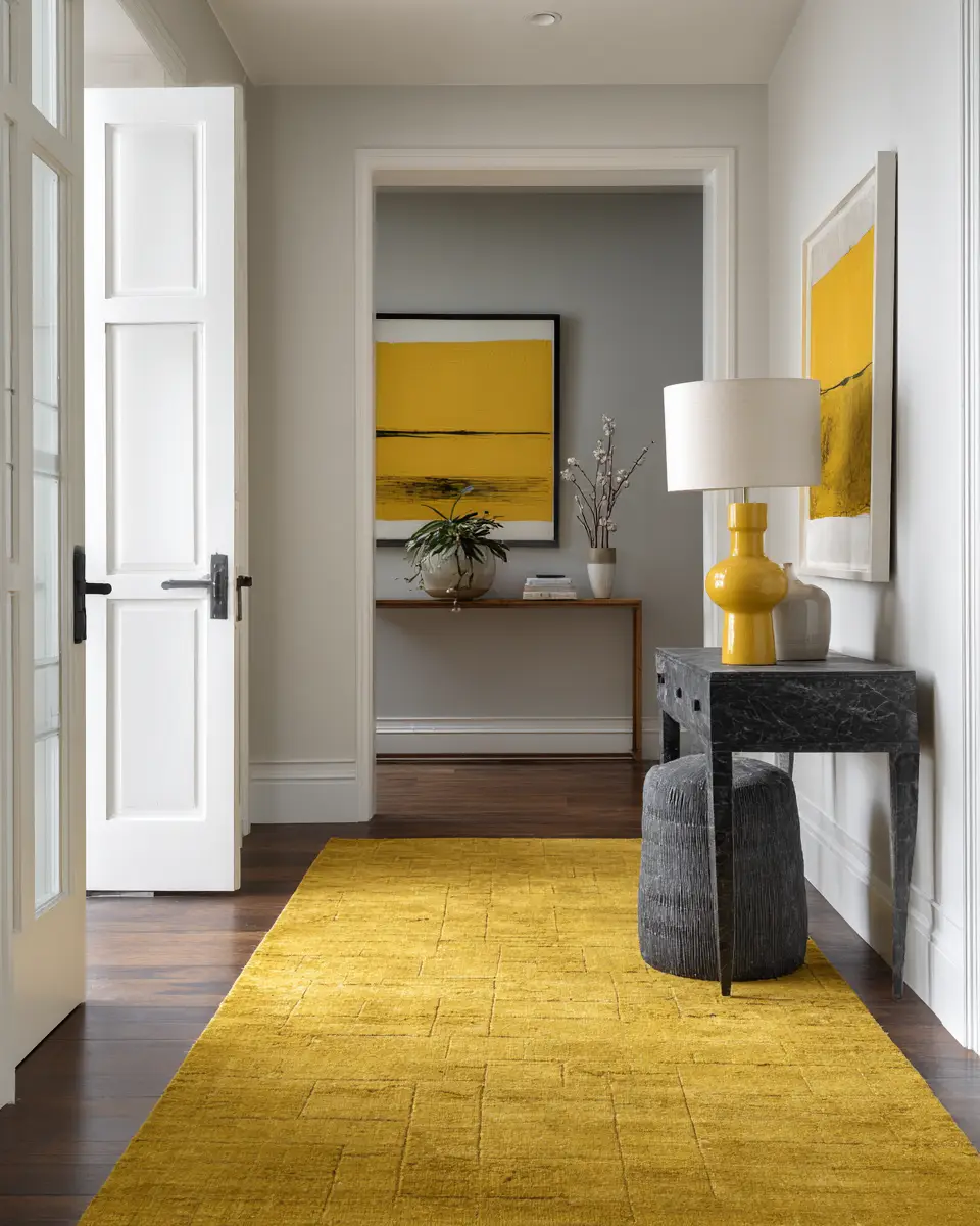 Mustard Yellow Modern Entryway Decor Ideas