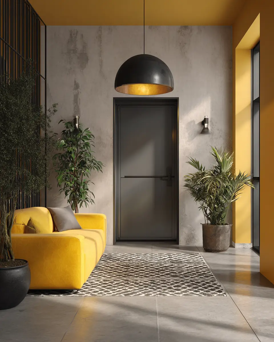 Mustard Yellow Modern Entryway Decor Ideas
