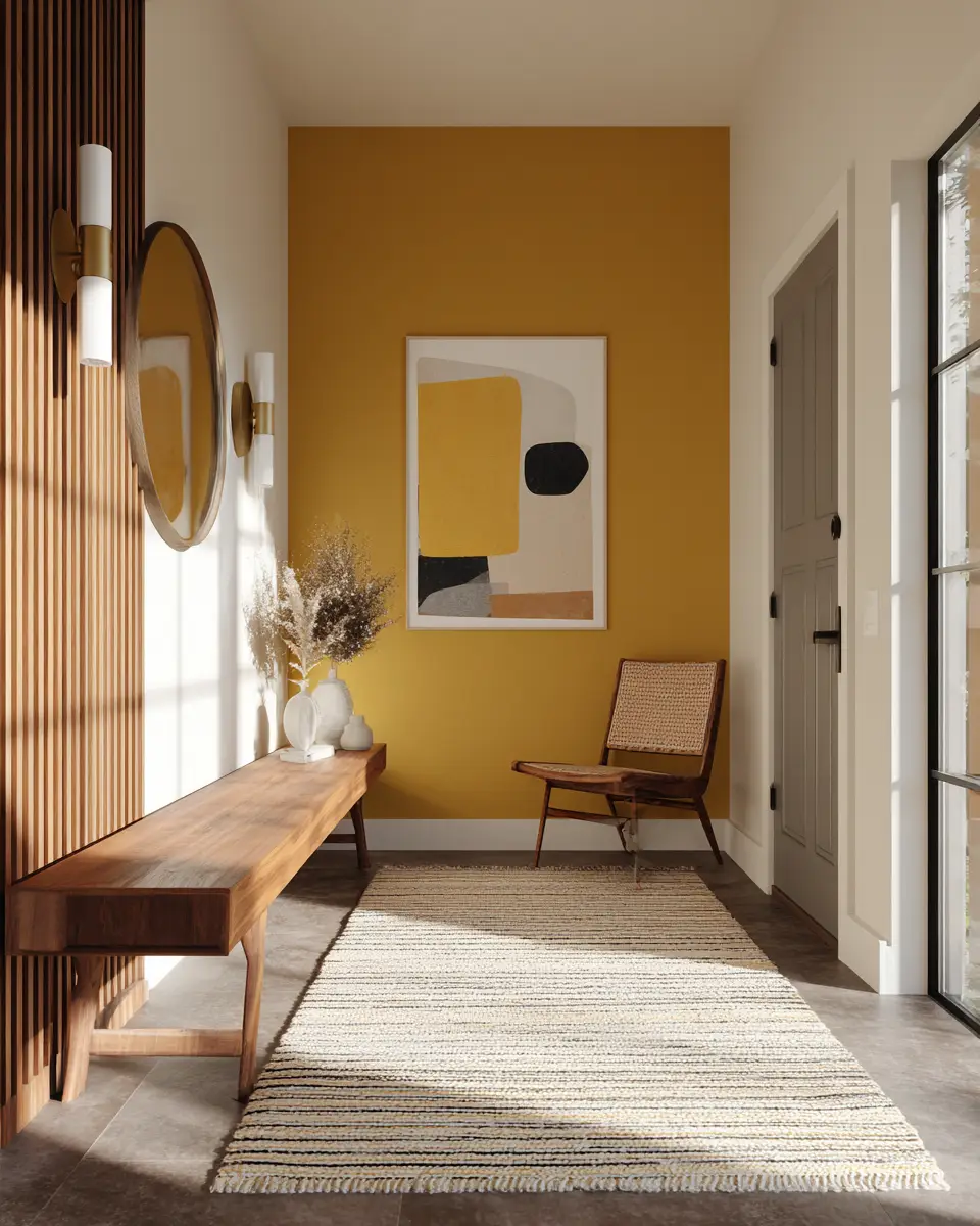 Mustard Yellow Modern Entryway Decor Ideas