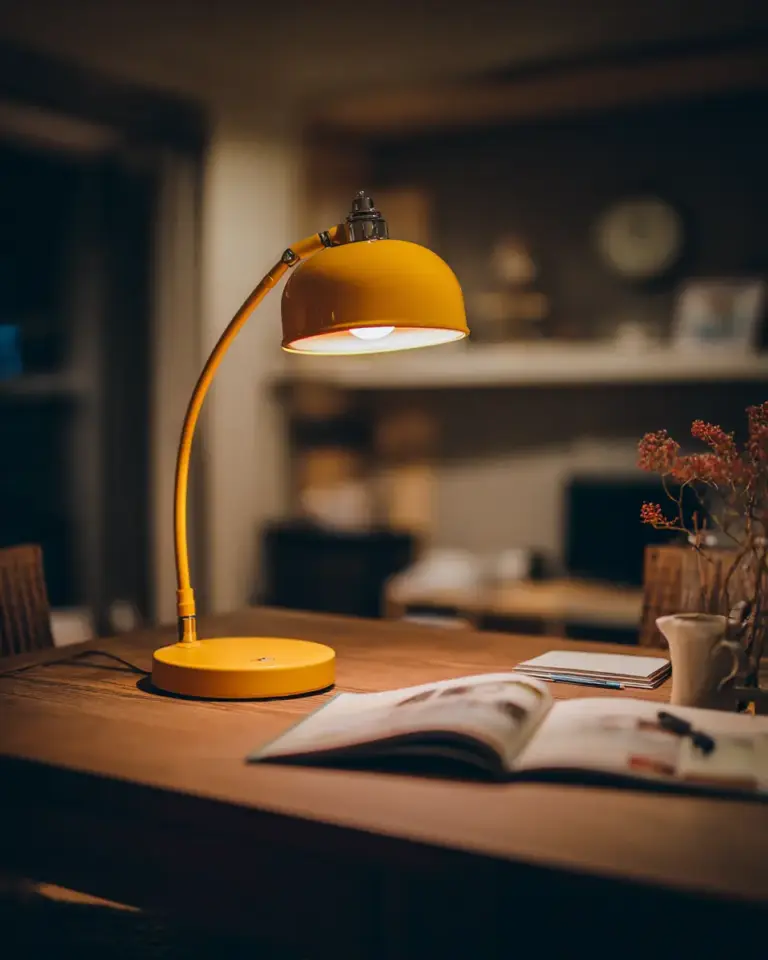 Mustard Yellow Rustic Home Office Decor Ideas - Featured