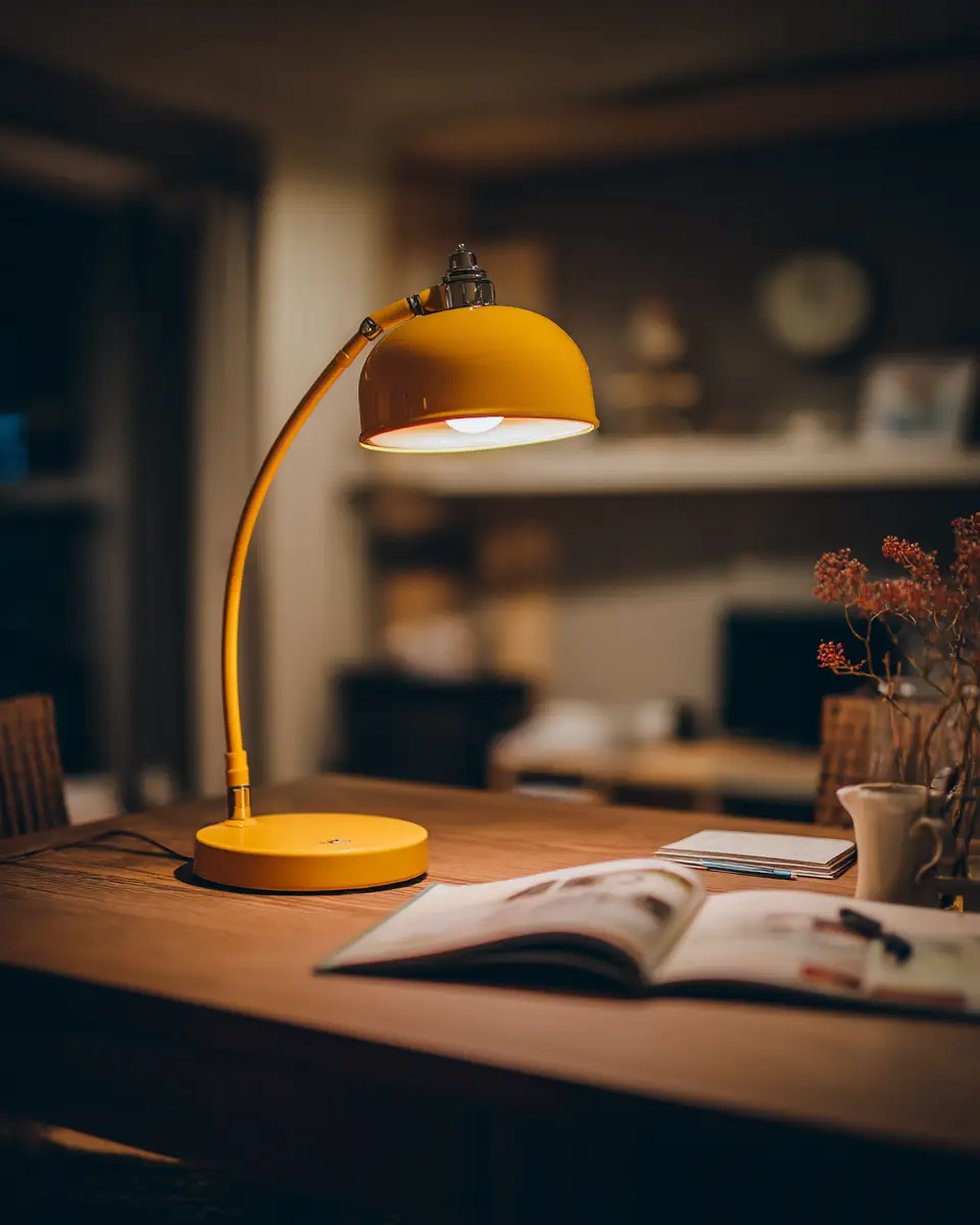 Mustard Yellow Rustic Home Office Decor Ideas - Featured