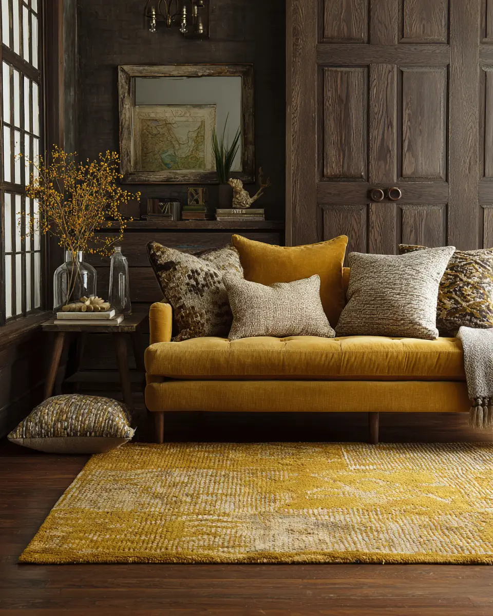 Mustard Yellow Rustic Home Office Decor Ideas