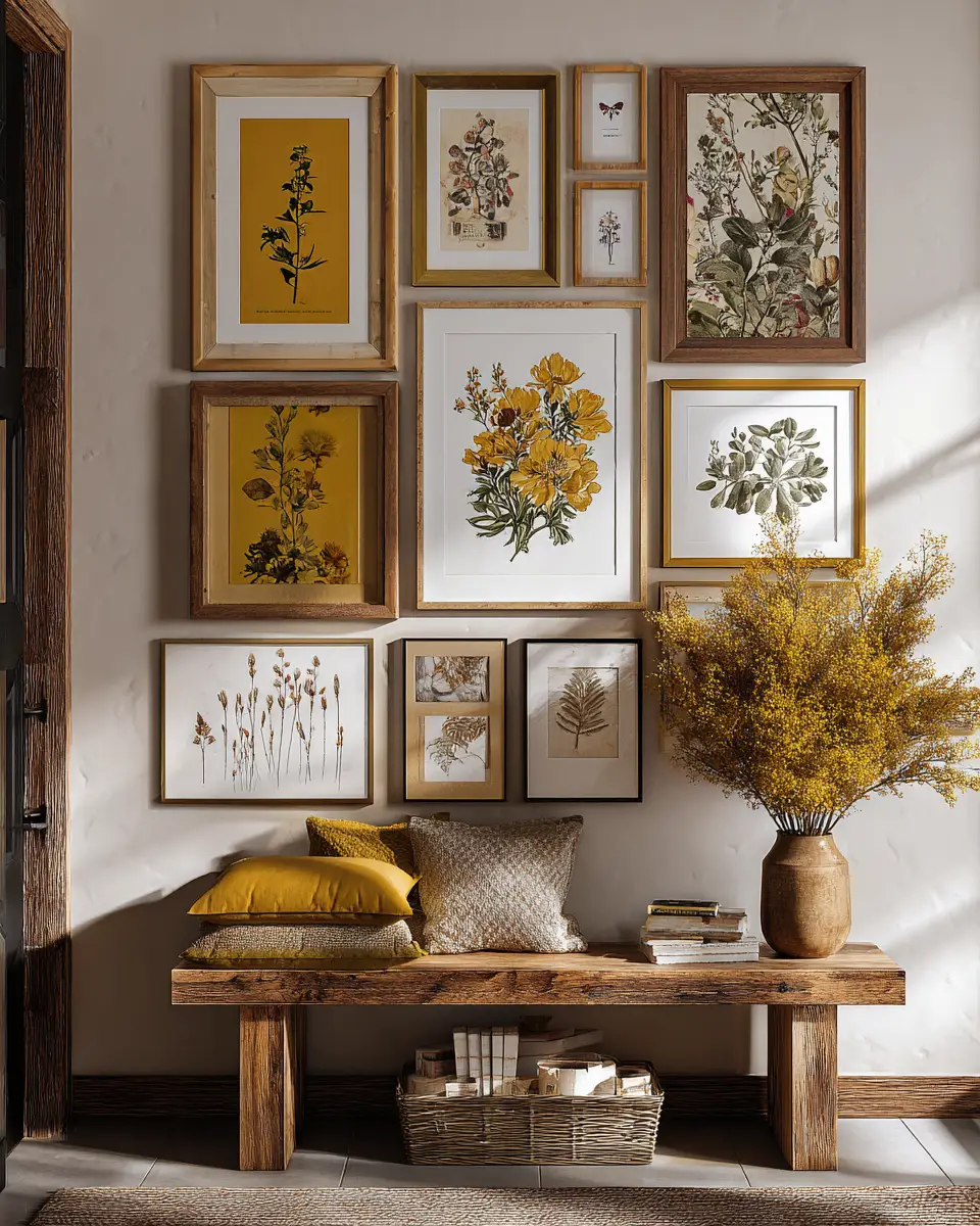 Mustard Yellow Rustic Home Office Decor Ideas