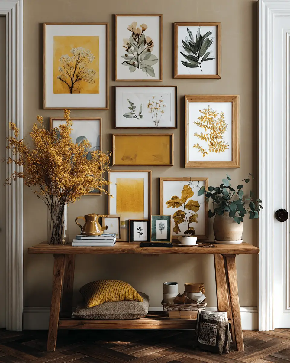 Mustard Yellow Rustic Home Office Decor Ideas