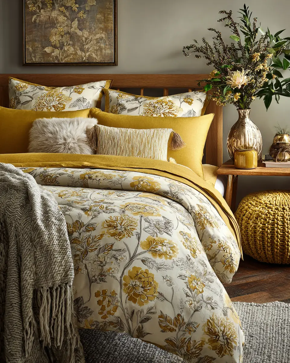 Mustard Yellow Traditional Bedroom Decor Ideas