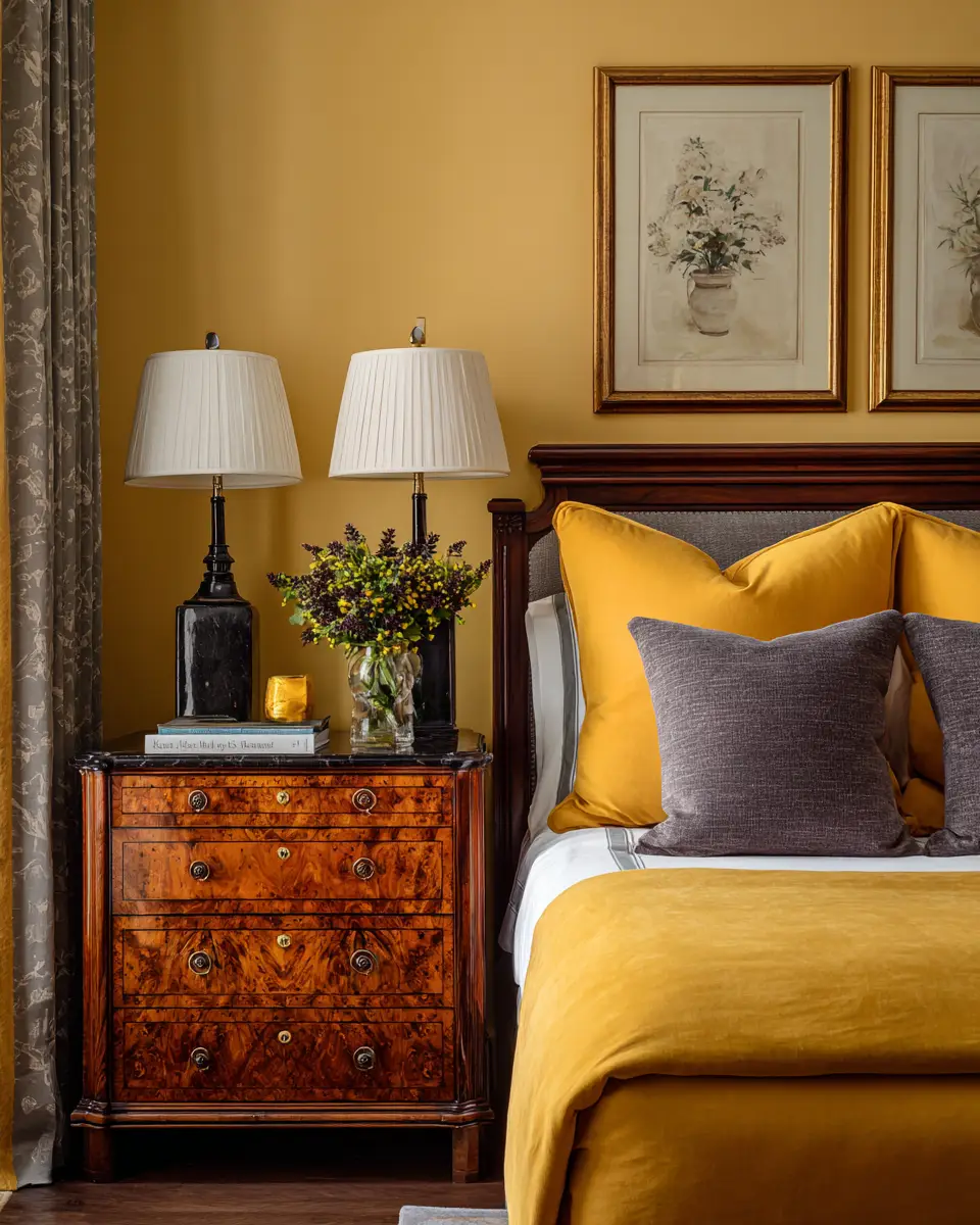 Mustard Yellow Traditional Bedroom Decor Ideas