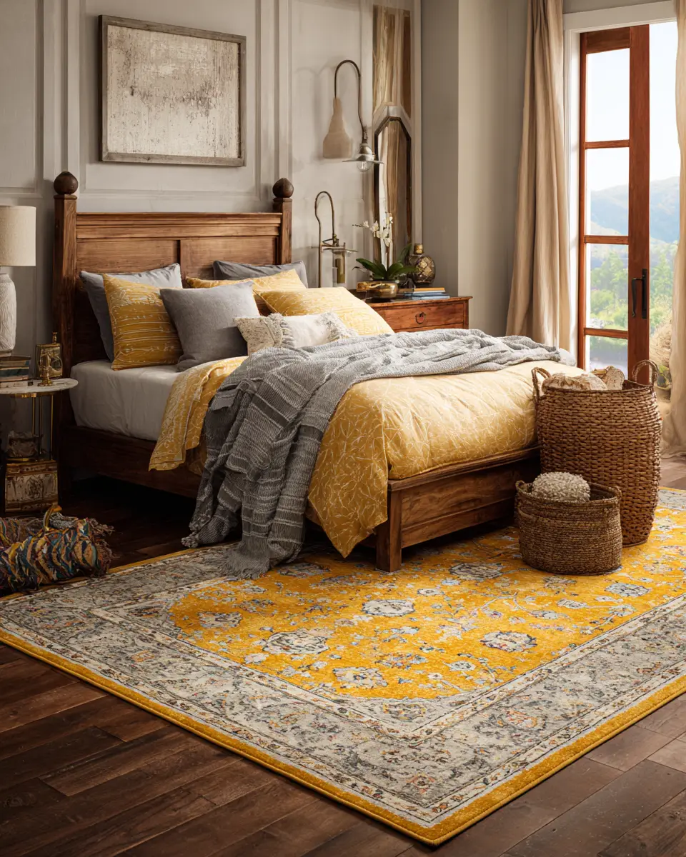 Mustard Yellow Traditional Bedroom Decor Ideas