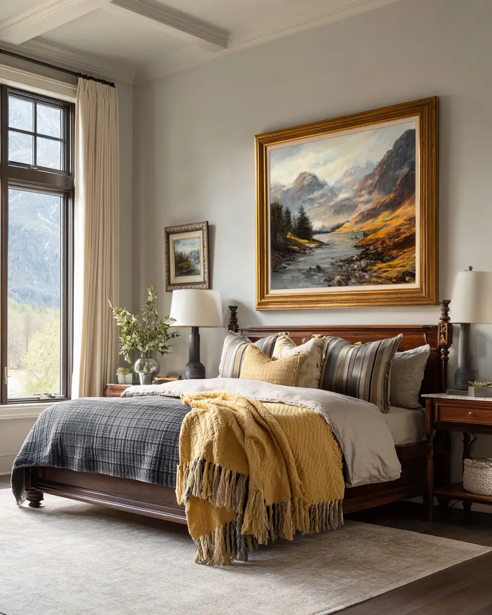 Mustard Yellow Traditional Bedroom Decor Ideas