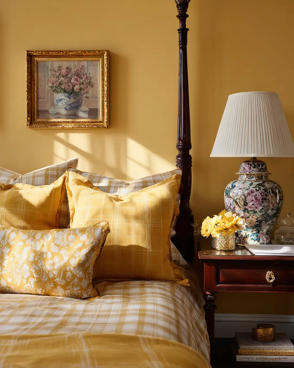 Mustard Yellow Traditional Bedroom Decor Ideas