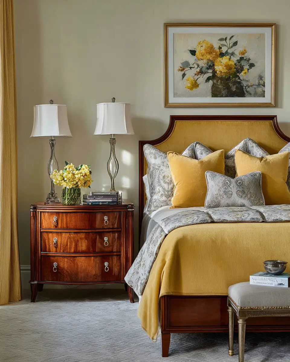 Mustard Yellow Traditional Bedroom Decor Ideas
