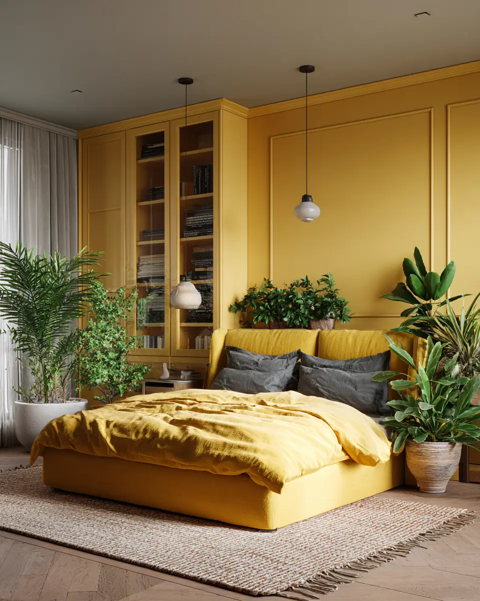 Mustard Yellow Traditional Bedroom Decor Ideas