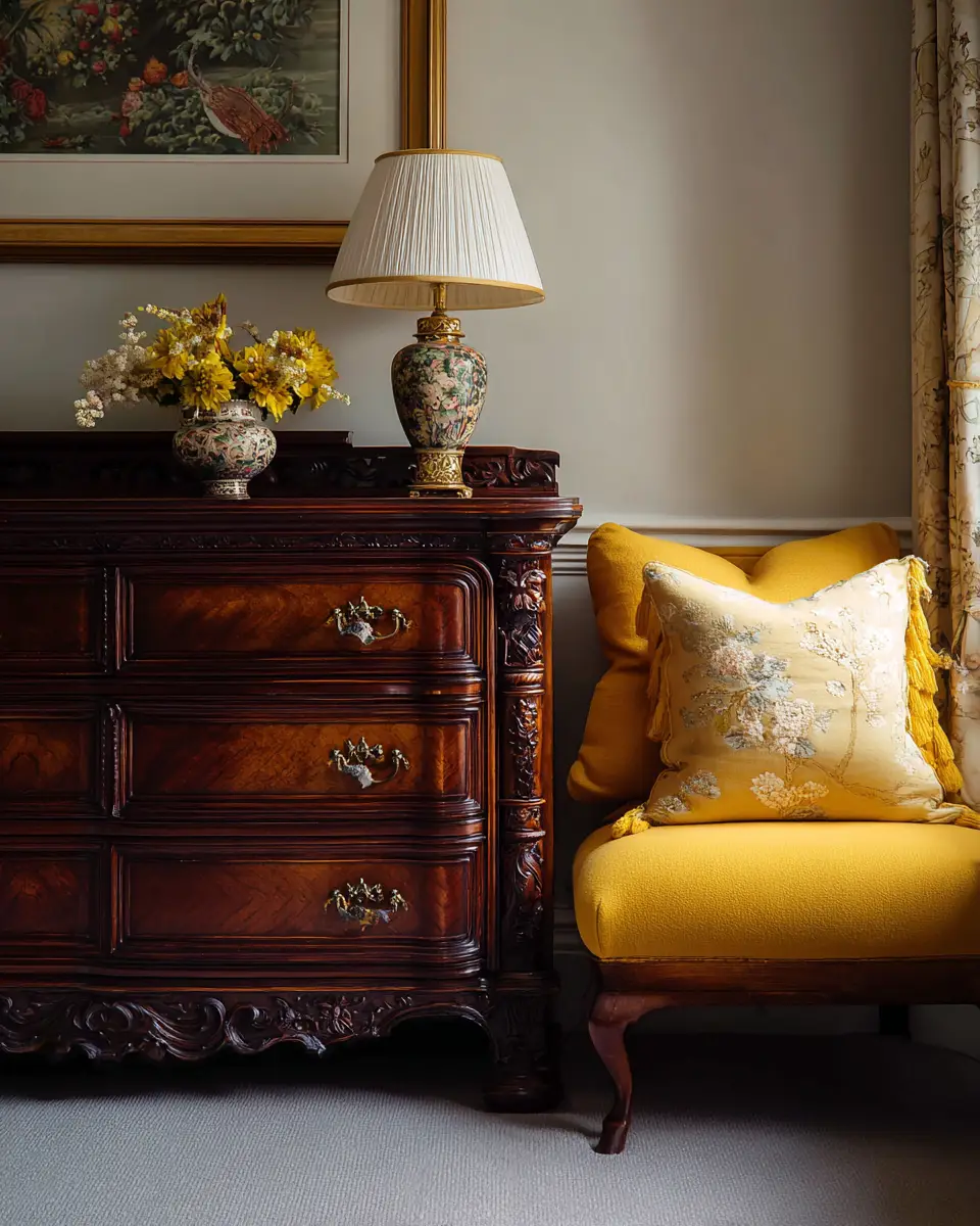 Mustard Yellow Traditional Bedroom Decor Ideas