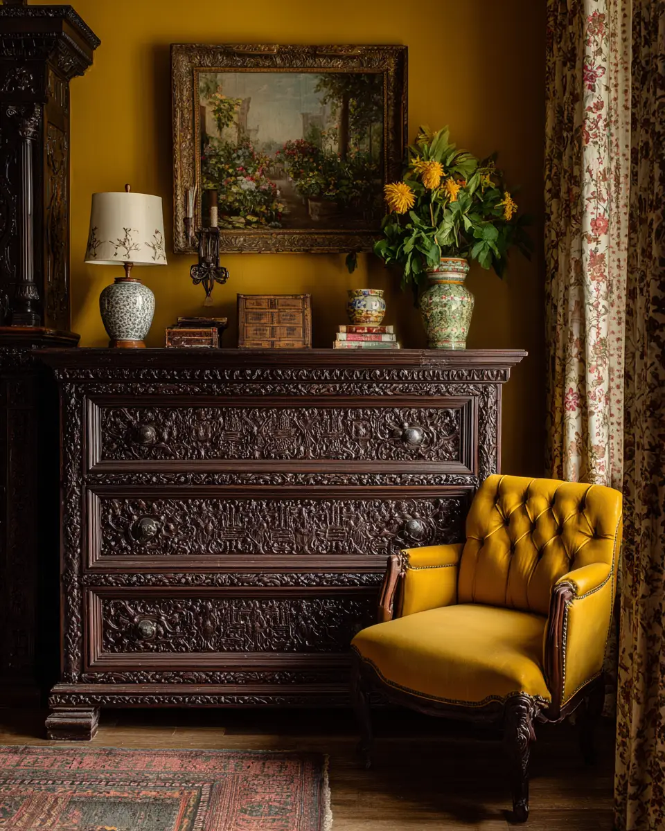 Mustard Yellow Traditional Bedroom Decor Ideas