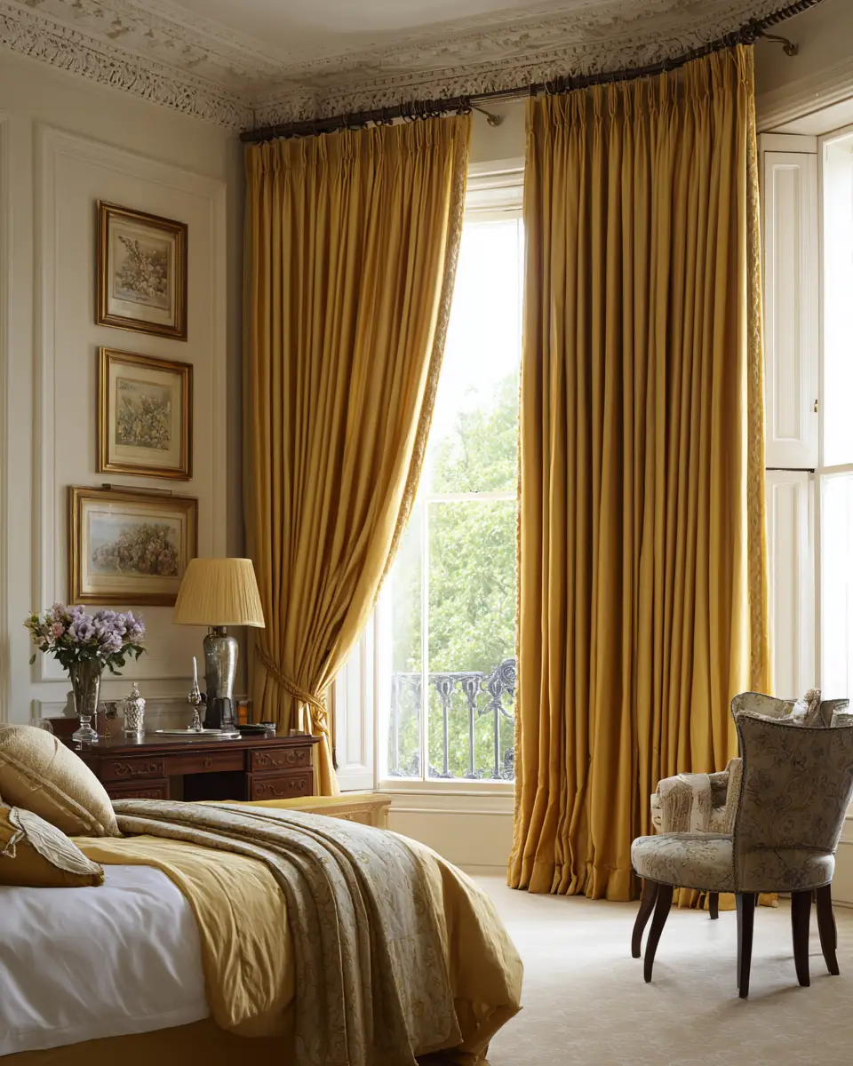 Mustard Yellow Traditional Bedroom Decor Ideas