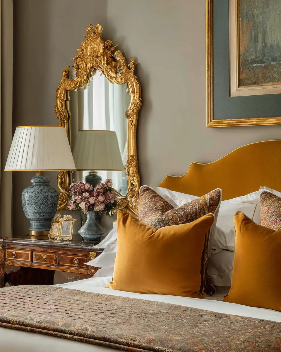 Mustard Yellow Traditional Bedroom Decor Ideas