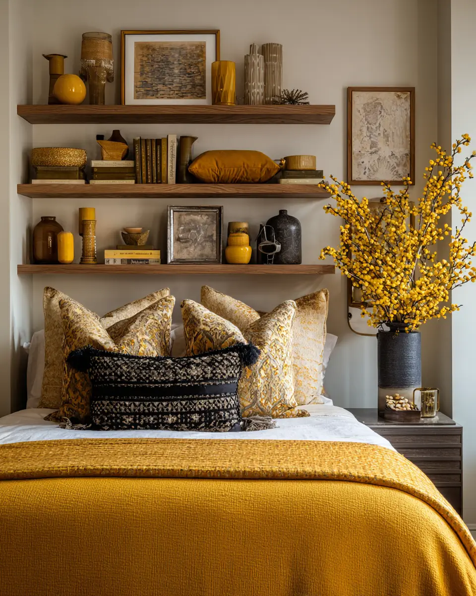 Mustard Yellow Traditional Bedroom Decor Ideas