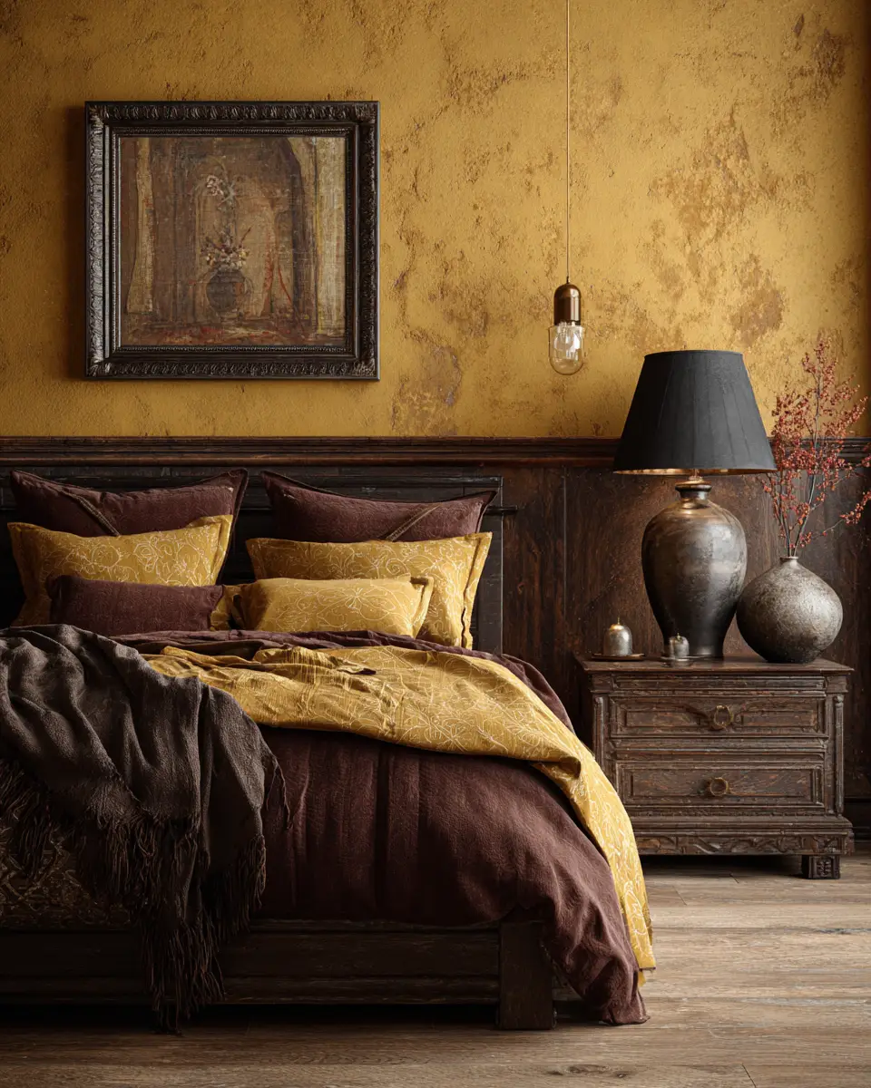 Mustard Yellow Traditional Bedroom Decor Ideas