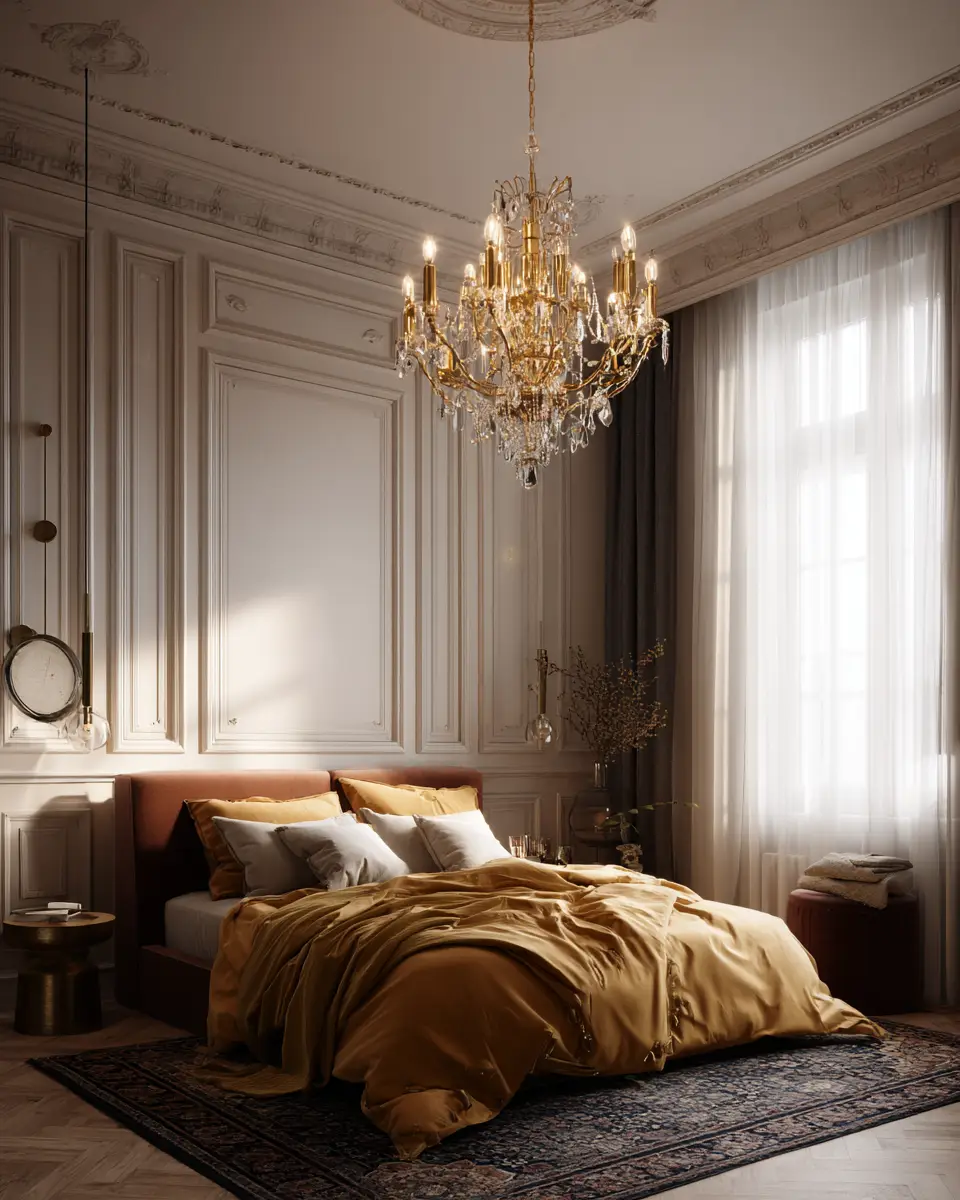 Mustard Yellow Traditional Bedroom Decor Ideas