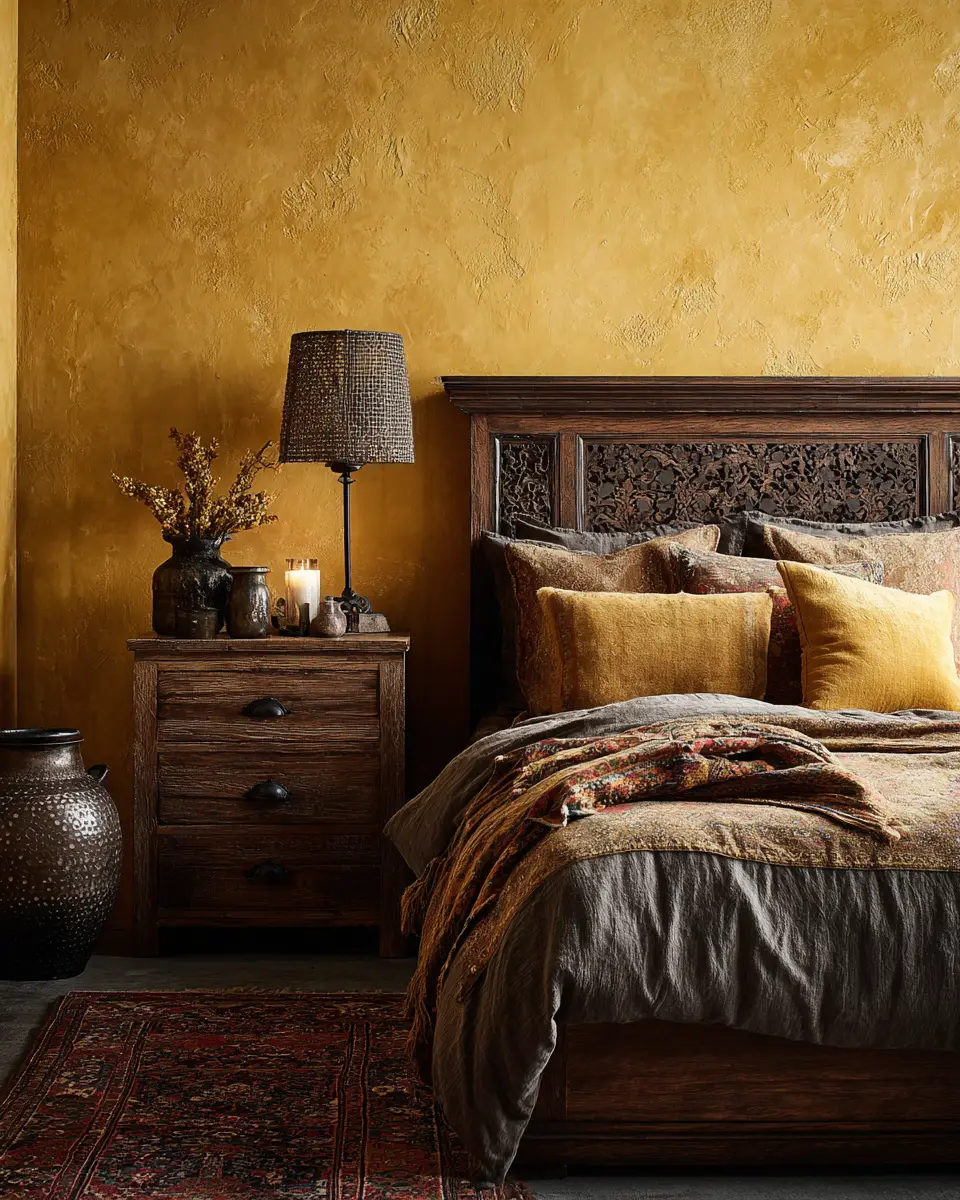 Mustard Yellow Traditional Bedroom Decor Ideas