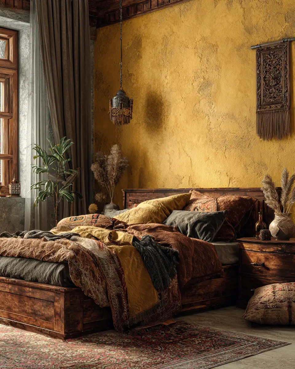 Mustard Yellow Traditional Bedroom Decor Ideas