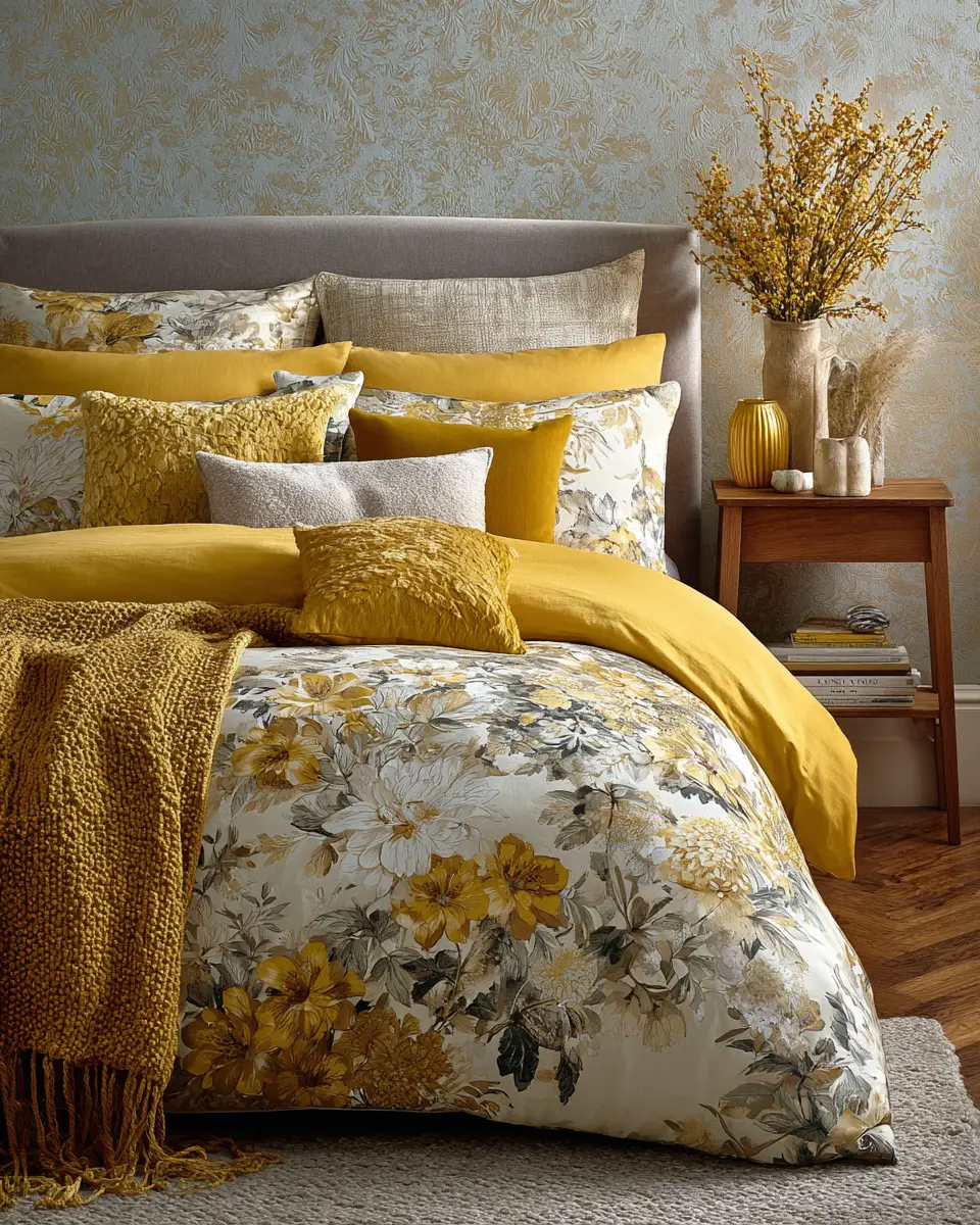 Mustard Yellow Traditional Bedroom Decor Ideas