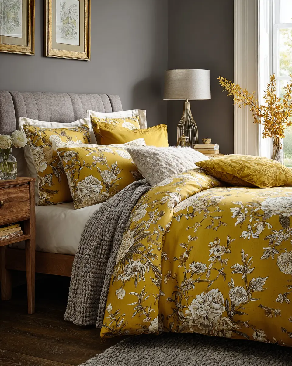 Mustard Yellow Traditional Bedroom Decor Ideas